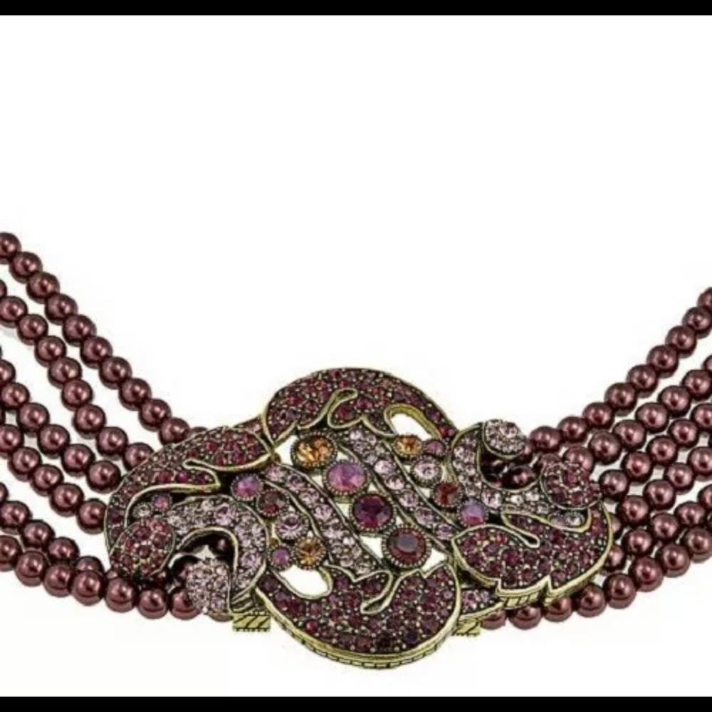 Heidi Daus 6 strand beaded choker necklace - Picture 2 of 3